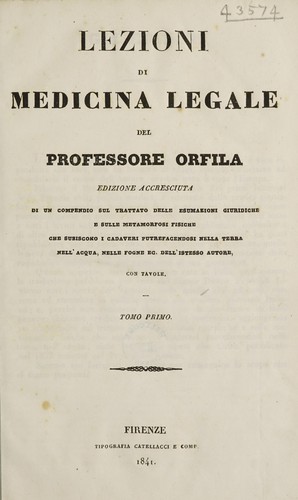 Cover for Lezioni di medicina legale ...