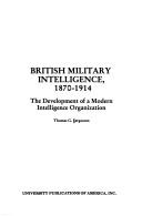 Cover for British military intelligence, 1870-1914