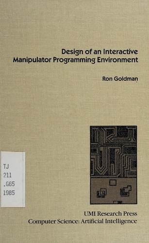 Cover for Design of an interactive manipulator programming environment