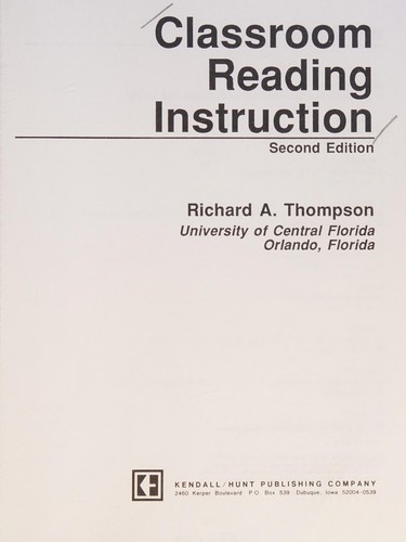Cover for Classroom Reading Instruction