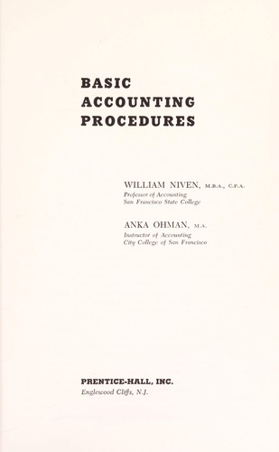 Cover for Basic accounting procedures