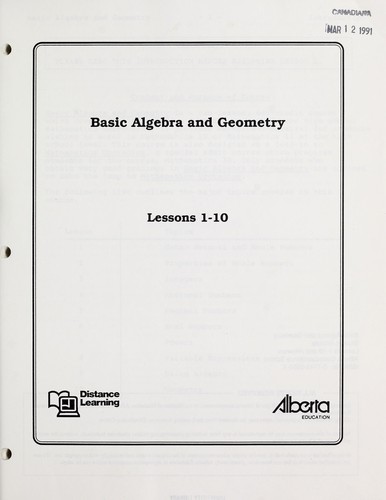 Cover for Basic algebra and geometry