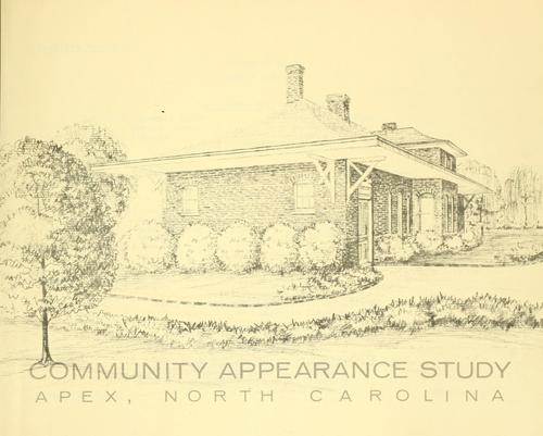 Cover for Community appearance study, Apex, North Carolina