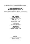 Cover for Chemical Perspectives of Microelectric Materials III