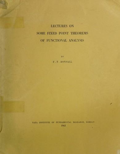 Cover for Lectures on some fixed point theorems of functional analysis
