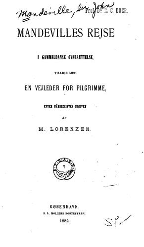 Cover for Mandevilles rejse i gammeldansk oversættelse