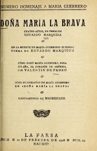 Cover for Doña María la brava