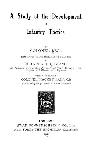 Cover for A study of the development of infantry tactics