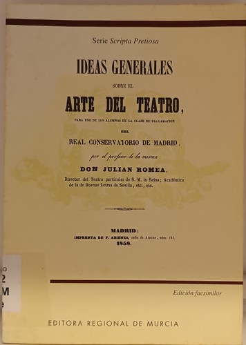 Cover for Ideas generales sobre el arte del teatro