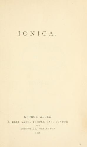 Cover for Ionica.