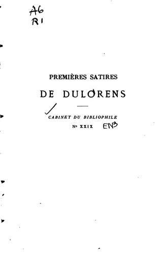 Cover for Premières satires de Dulorens