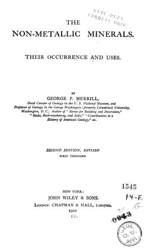 Cover for The non-metallic minerals.