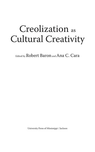 Cover for Creolization as cultural creativity
