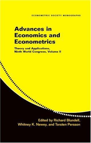 Cover for Advances in Economics and Econometrics