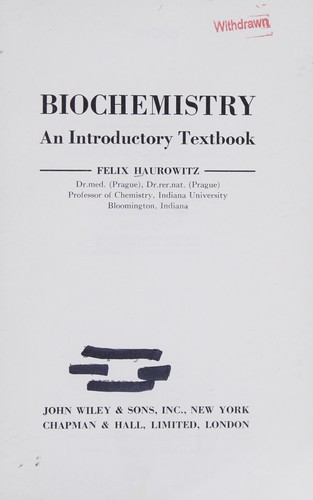 Cover for Biochemistry