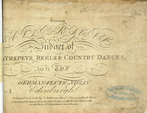 Cover for Anderson's budget of strathspeys, reels & country dances