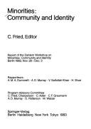 Cover for Minorities: Community and Identity