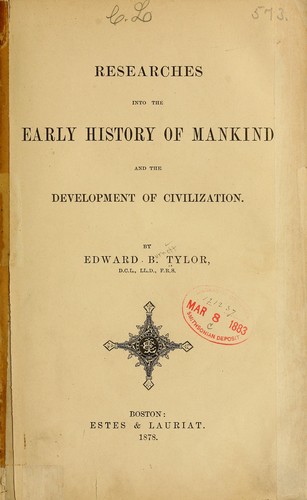 Cover for Researches into the early history of mankind and the development of civilization