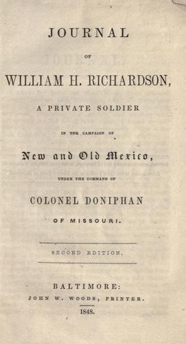 Cover for Journal of William H. Richardson