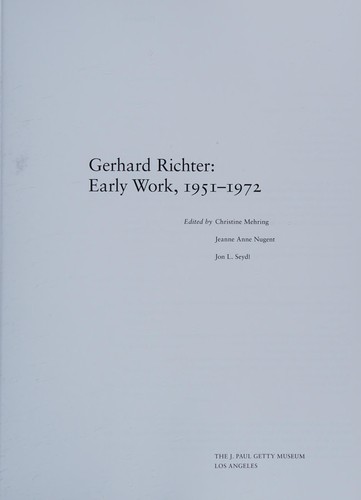 Cover for Gerhard Richter