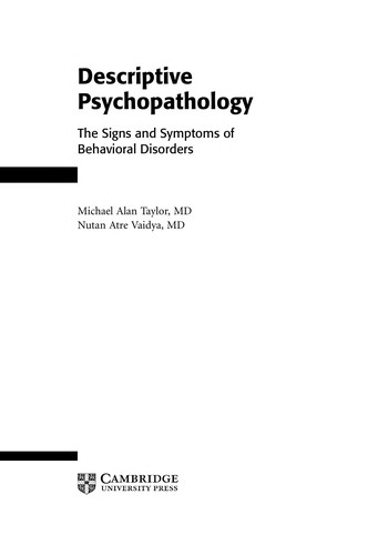 Cover for Descriptive psychopathology