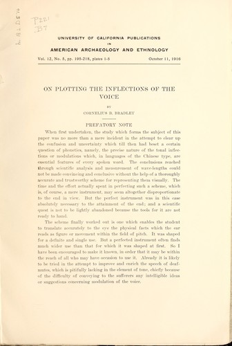 Cover for On plotting the inflections of the voice