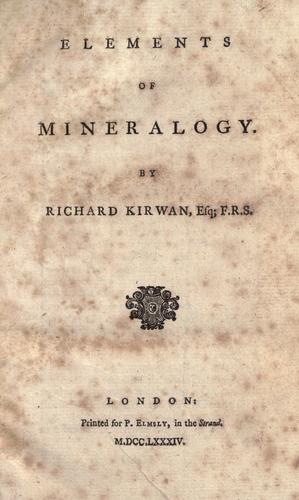 Cover for Elements of mineralogy