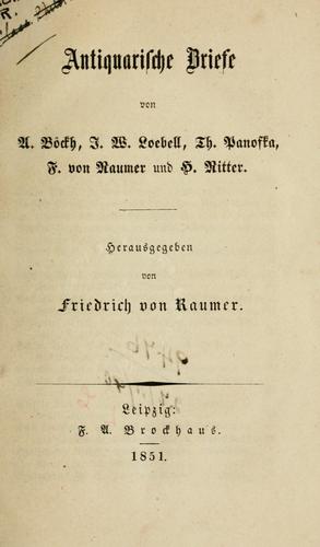 Cover for Antiquarische Briefe