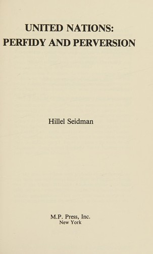 Cover for United Nations, perfidy and perversion