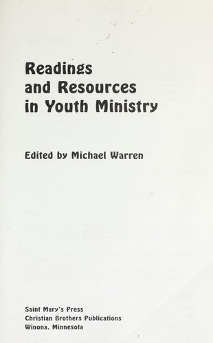 Cover for Readings and resources in youth ministry