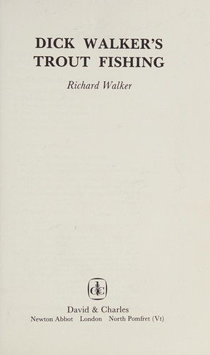 Cover for Dick Walker's Trout fishing