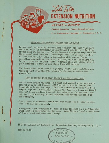 Cover for Handling and judging frozen food at fairs