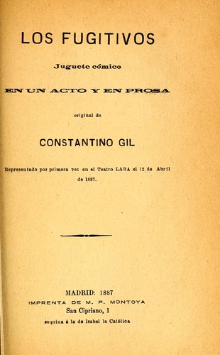 Cover for Los fugitivos