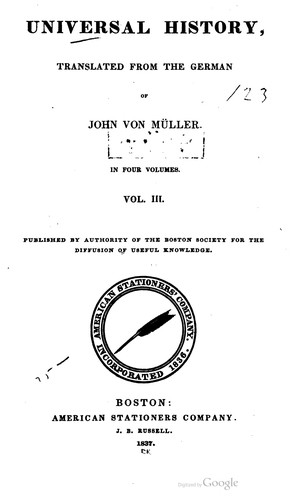 Cover for An Universal History: In Twenty-four Volumes