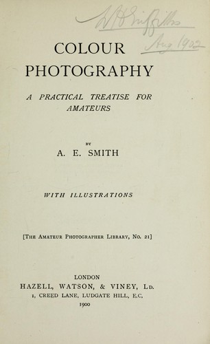 Cover for Colour photography
