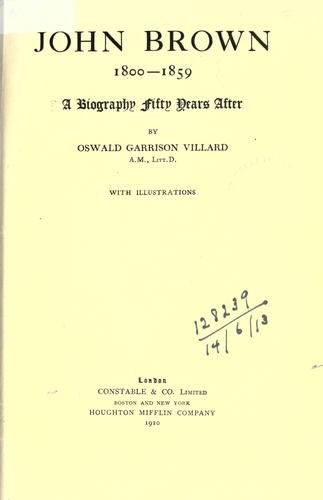 Cover for John Brown, 1800-1859
