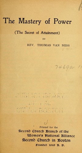 Cover for The mastery of power