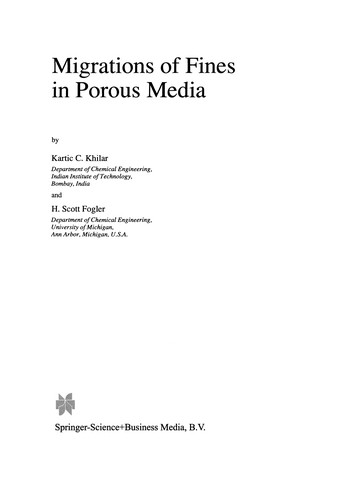 Cover for Migration of fines in porous media