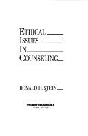 Cover for Ethical issues in counseling