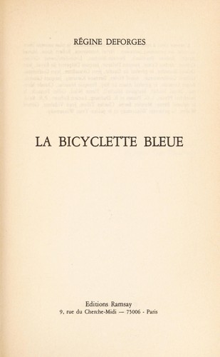 Cover for La bicyclette bleue