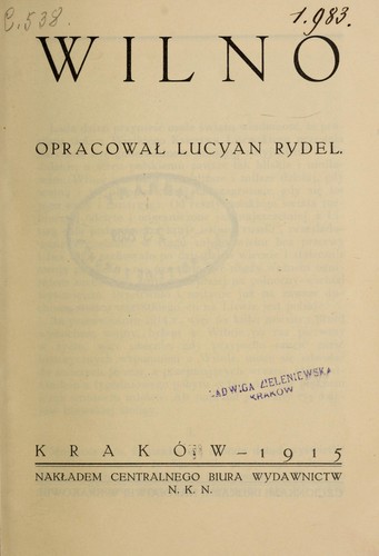 Cover for Wilno