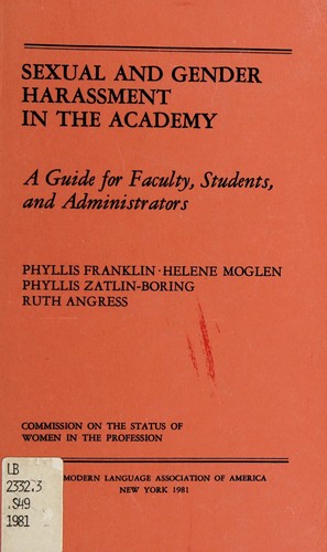 Cover for Sexual and gender harassment in the academy