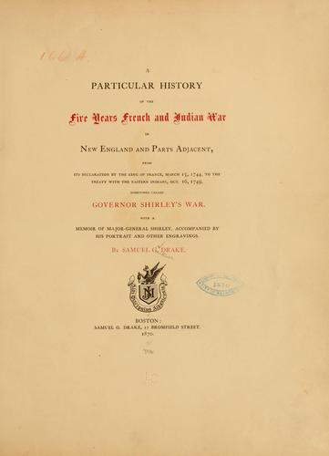 Cover for particular history of the five years French and Indian war in New England and parts adjacent