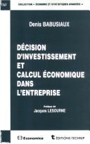 Cover for Décision d'investissement et calcul économique dans l'entreprise
