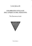 Cover for Grammatici italiani del Cinque e del Seicento