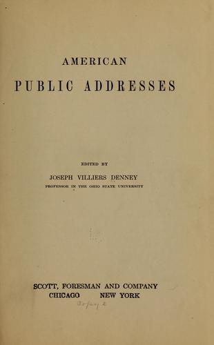 Cover for American public addresses