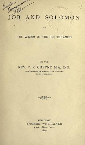 Cover for Job and Solomon
