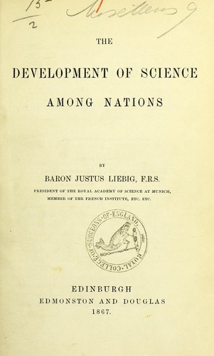 Cover for The development of science among nations