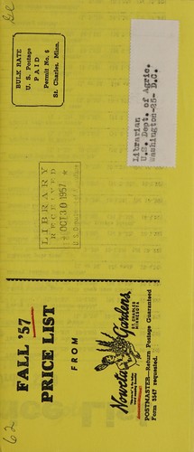 Cover for Fall '57 price list