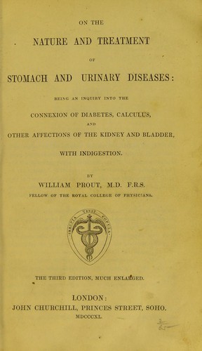 Cover for On the nature and treatment of stomach and urinary diseases